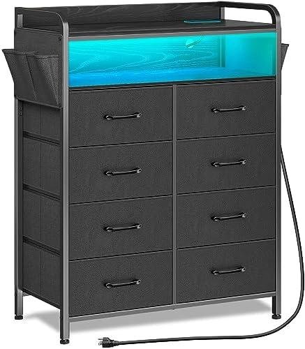 Rolanstar Dresser with Power Outlets and LED Lights: A Functional and Stylish Storage Solution