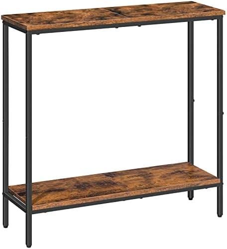 Rustic Brown & Black Console Table: A Functional & Stylish Addition to Any Space