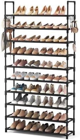 Review: VTRIN 10 Tiers Shoe Rack 50 Pairs Capacity Shoe Organizer with Hooks – Informative Product Review