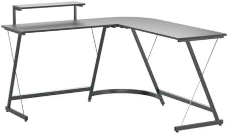 Review: SHW Vista ‌L-Shape Desk with Monitor ⁢Stand, Black