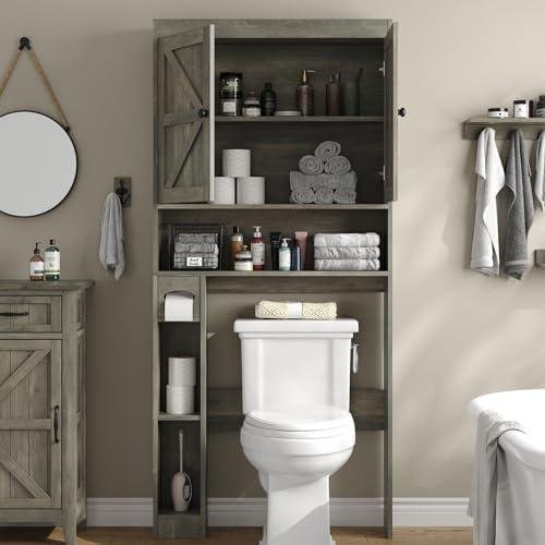 Furomate Home Furniture Over The Toilet Storage Cabinet Review: Farmhouse Style Space Saver