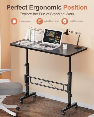 Review: Small Adjustable Height ⁣Standing Desk ​with Wheels