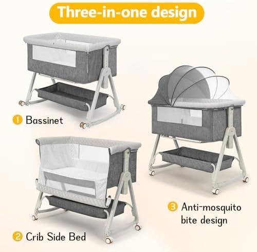 Review: Baby Baby 3 ⁣in 1 Bassinet with Adjustable Height & Storage