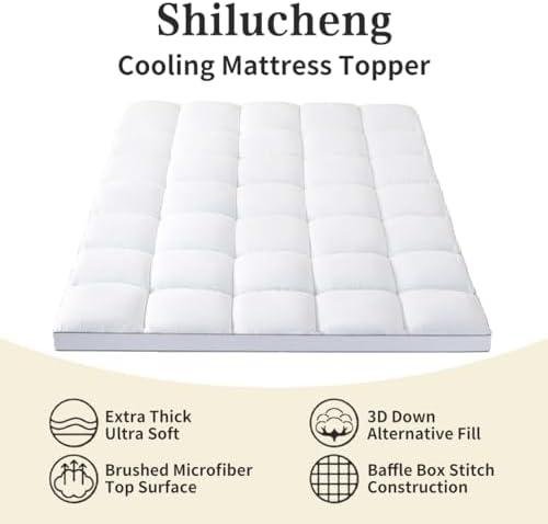 Shilucheng Queen Mattress Topper Review: Extra Thick Cooling ‍Pillow Top