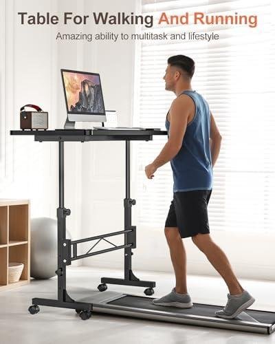 Review: Small Adjustable Height Standing Desk with Wheels