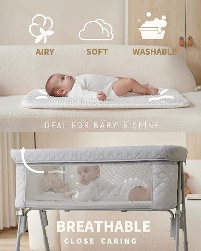 AirClub‌ Bedside Sleeper Review: 4 Auto-Lock & Adjustable‌ Height Bassinet