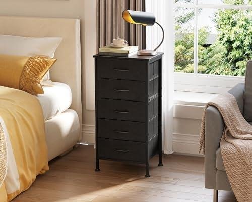 Review: ‍Compact 5-Drawer Fabric Dresser ⁤with‍ Sturdy Steel Frame