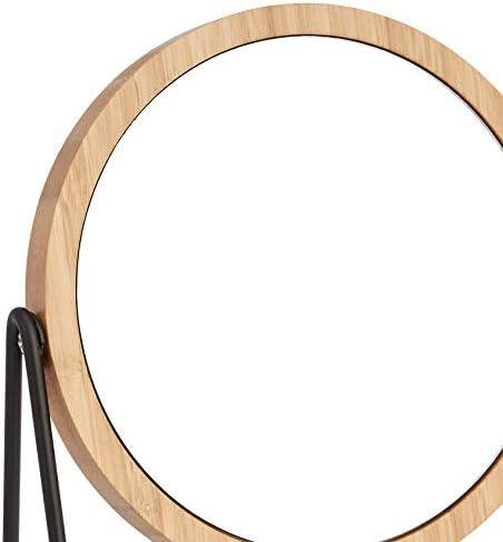 Amazon Basics Vanity Mirror Review: Stylish ​Bamboo Rim, Double-Sided Magnification, ‍Black Finish