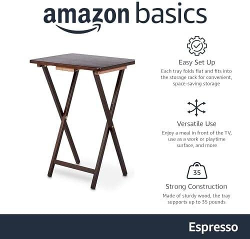 Review: Amazon Basics TV Dinner Tray Table - Convenient, Versatile, and Space-Saving