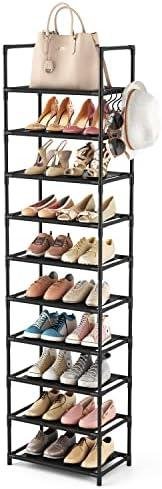 Expert Review: 10-Tier Shoe Rack 20-25 Pairs Organizer for Entryway & Closets with Hooks