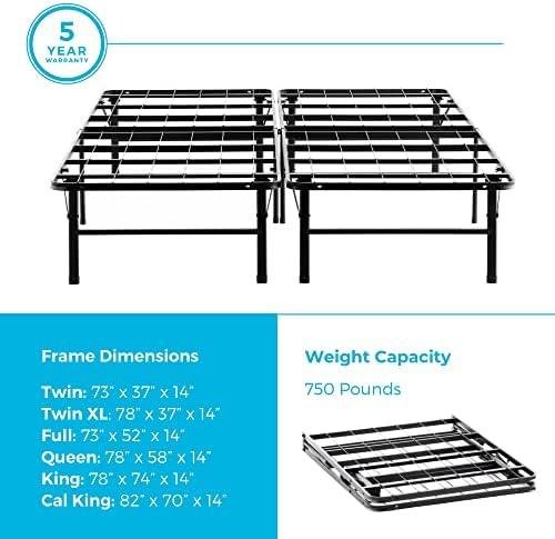 LinenSpa Folding Metal Platform Bed‌ Frame: Efficient, ‌Sturdy, Modern