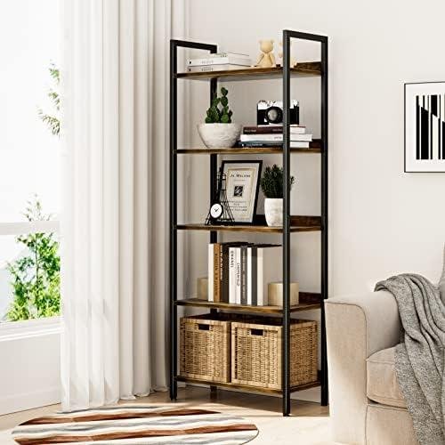 NUMENN 5 Tier Bookshelf: Sturdy, ⁣Stylish Storage Solution for Home and Office