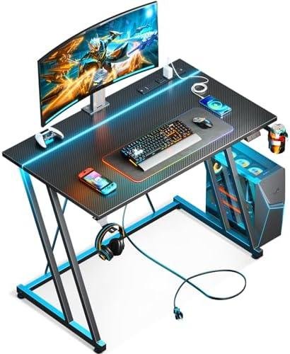 In-Depth Review: MOTPK Small Gaming Desk with LED⁣ Lights ​& Power Outlet