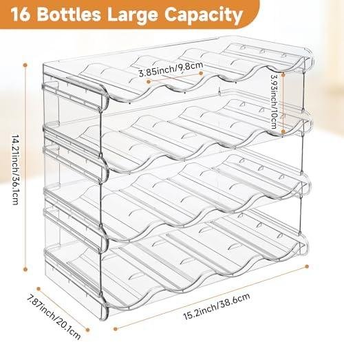 Stackable Water Bottle ‍Organizer⁤ Review: 4 Tier ‌Large Compartment Holder for Kitchen Storage