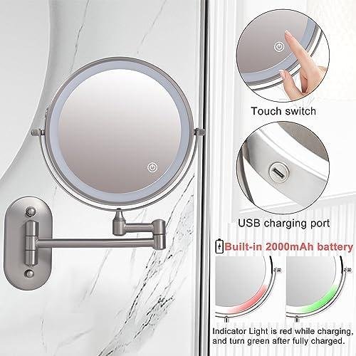 Wall Mounted Makeup Vanity Mirror Review: Tushengtu 10X Magnifying LED