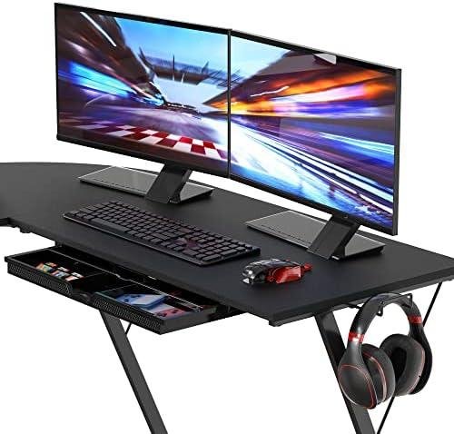 Review: SHW Vista L-Shape Desk with Monitor Stand, Black