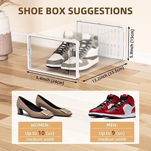 JONYJ 12 Pack Shoe Organizer Review: Clear, Stackable, Multifunctional Shoe Storage