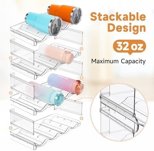 Stackable Water Bottle Organizer Review: 4 Tier⁢ Large Compartment Holder for Kitchen Storage