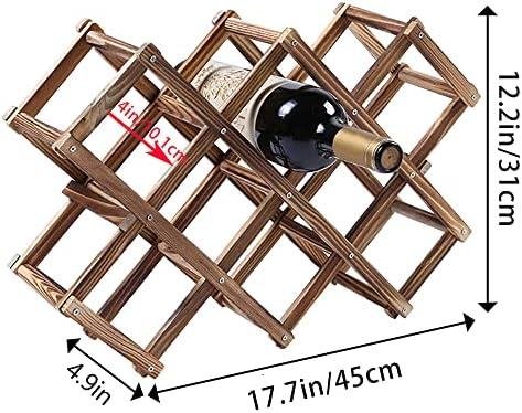 Review: ⁤Wood Wine Storage⁤ Rack, Compact & Foldable, ​Holds 10 Bottles