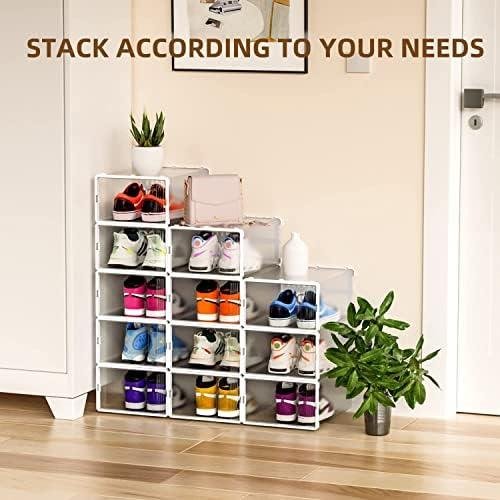 JONYJ 12 Pack Shoe Organizer⁣ Review: Clear, Stackable, ​Multifunctional Shoe Storage