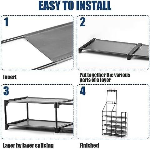 Sturdy 5-Tier Shoe Rack ⁤with Coat Hooks: Organize Your Closet Efficiently