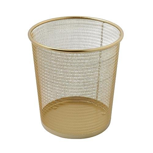 Review: Martha Stewart Ryder Gold Mesh Trash Can - Stylish & Functional Office Wastebasket