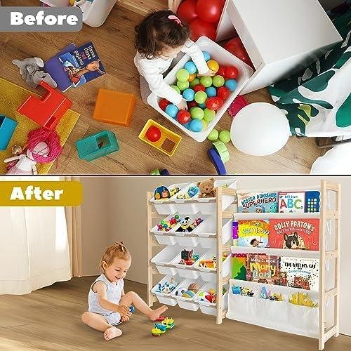 Experlamb Toy Storage Organizer Review: 4-Tier‍ Shelf for Toys ⁢and Books