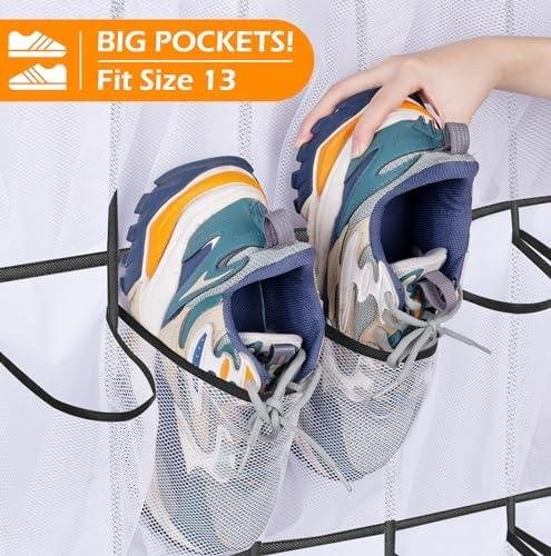 MISSLO ⁢Large Pockets Over The Door Shoe Organizer Review: Sturdy Oxford ‍Fabric Hanging Shoe Rack