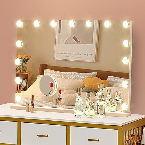 Review: Hollywood Vanity Mirror with Lights – Elegant Design, 3 Color Light Settings, 10X Magnifying Mirror, USB Charging Port