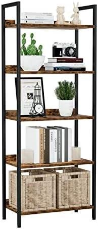 NUMENN 5 Tier Bookshelf: Sturdy, Stylish Storage Solution for Home and Office