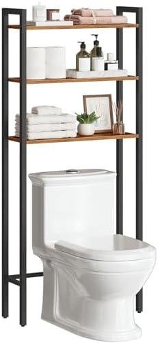 Review: HOOBRO 3-Tier Industrial Over The Toilet Storage – Easy Assembly, Rustic Brown