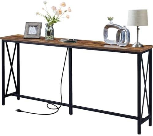 Review: SUPERJARE 70 Inch Console Table with Outlets and USB Ports