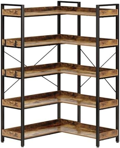 Rolanstar 5-Tier Bookshelf: Versatile, Stable, and Stylish Storage Solution