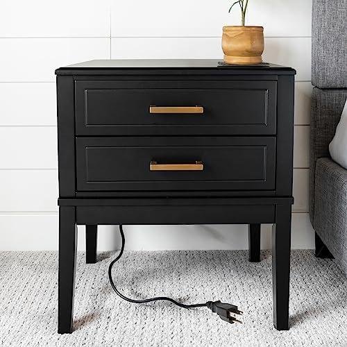 Versatile Mid Century Nightstand: Charging Station, USB Ports, Outlets – 24″ Tall (Black) – Product Review