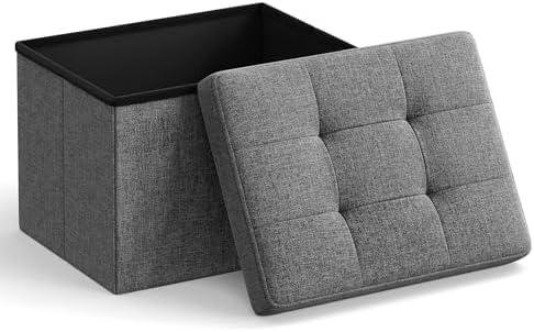 SONGMICS Small Folding Storage Ottoman Review: Optimal Comfort & Reliable Support