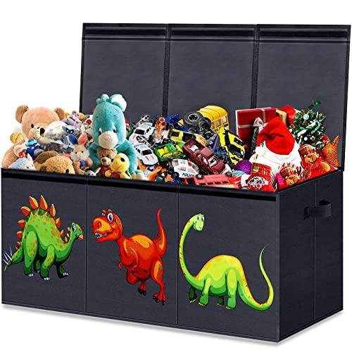 Review: Large Kids Toy Box Chest with Lids and Handles, 40.6″X14″X16.5″ (Dinosaur) – Factual, Eco-Friendly, Sturdy