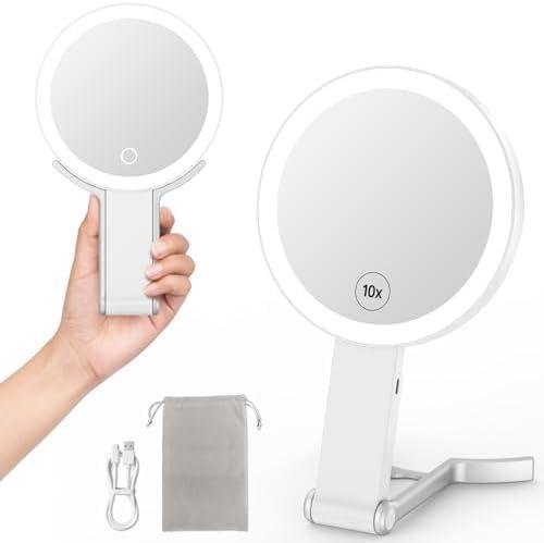 Review: Portable Magnifying Mirror with Light 2-Sided Makeup Mirror 3-in-1 for Home & Travel