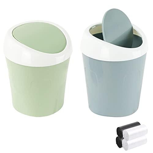 Review: 2 Pcs Plastic Mini Wastebasket Trash Cans with 120 Trash Bags – A Handy Solution for Home and Office