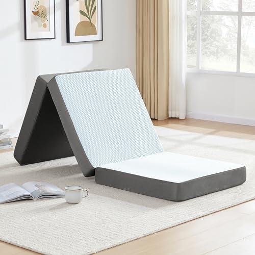 POHARE 4 Inch Folding Mattress Review: Portable Trifold Memory Foam Topper