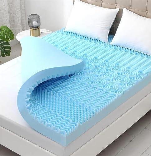 YUGYVOB Memory Foam Mattress Topper: Cooling Gel, 7 Zone Design