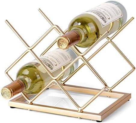 Modern Gold Metal Wine Rack – Stylish & Functional Wine Storage Solution