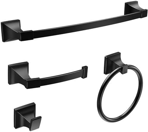 GIMBELEN 4 Piece Matte Black Bathroom Hardware Set Review: Sturdy, Modern, Easy Installation!