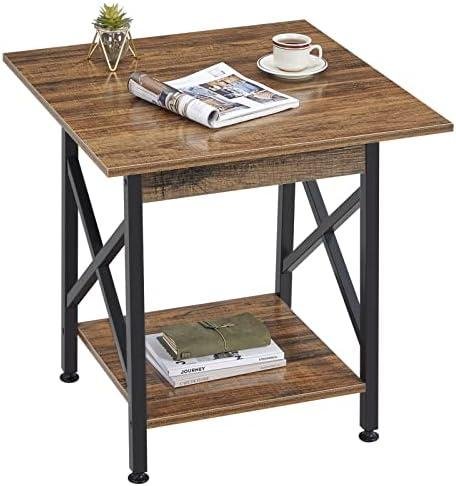 GreenForest End Table Review: Industrial Design with Storage Shelf