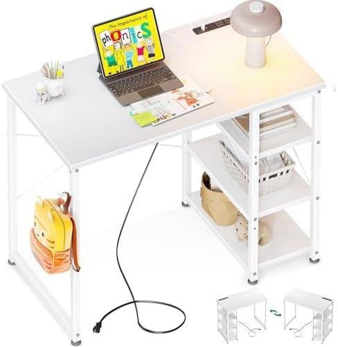 Review: 32 Inch Computer Desk Study Table with Power Outlet and USB Charging Port