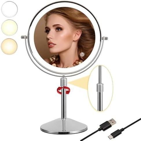 Review: TUSHENGTU 8″ Makeup Mirror with Lights and 10x Magnifying LED