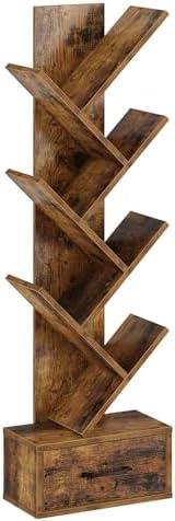 Rustic Brown Tree Bookshelf: Our Review of Rolanstar Bookcase