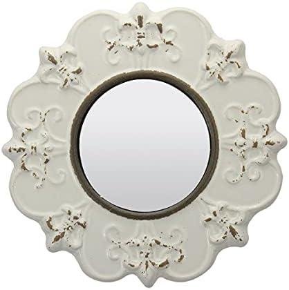 Stonebriar 8″ Round Off White Ceramic Accent Wall Mirror: A Factual Review