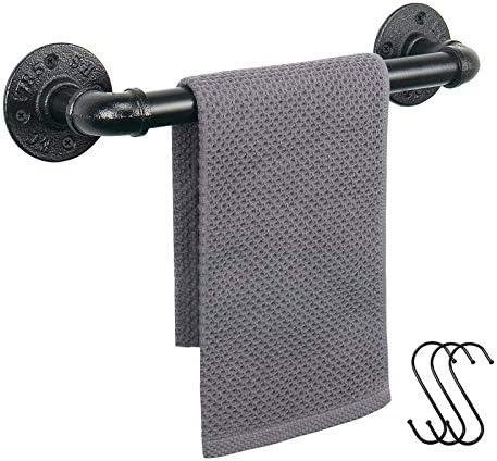 Review: Industrial Pipe Towel Rack Towel Bar – 12 Inch Black