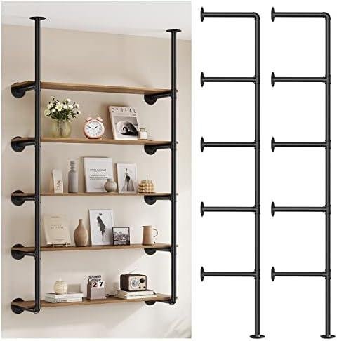 Pynsseu Industrial Iron Pipe Shelf Review: 5 Tier Farmhouse DIY Open Bookshelf