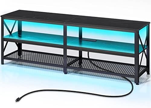 Rolanstar TV Stand Review: LED Lights & Power Outlets Enhance Viewing Experience